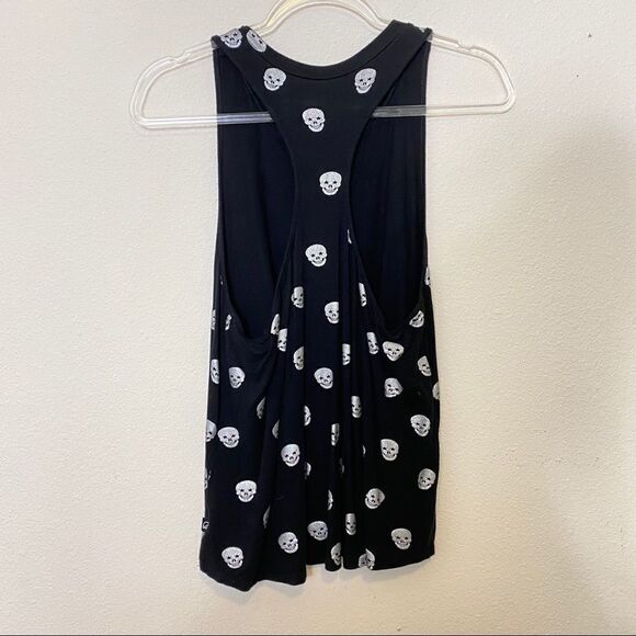 Terez Starry Eyed Skull Foil Razorback Tank Size S - Picture 3 of 4